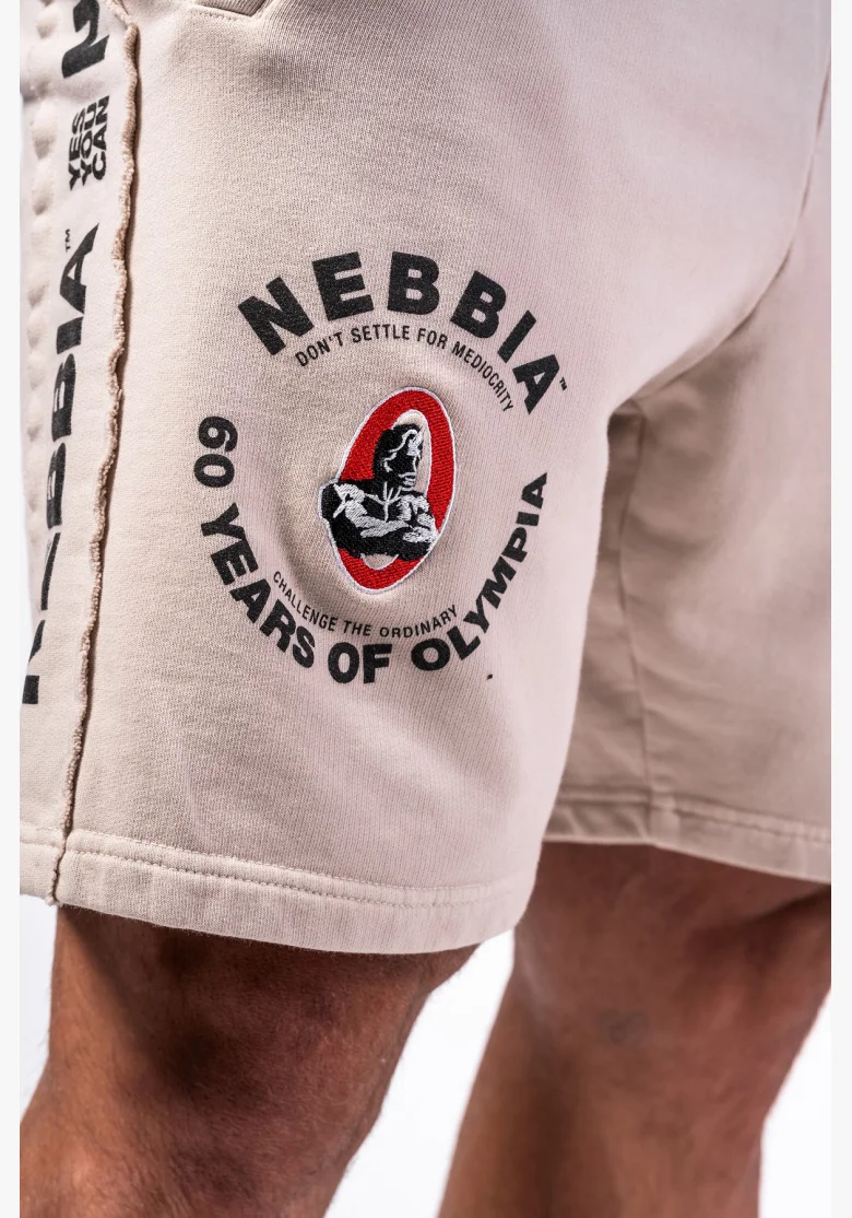 NEBBIA Washed teplákové šortky LEGEND šedé