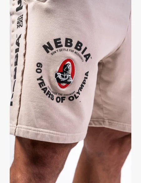 NEBBIA Washed teplákové šortky LEGEND šedé