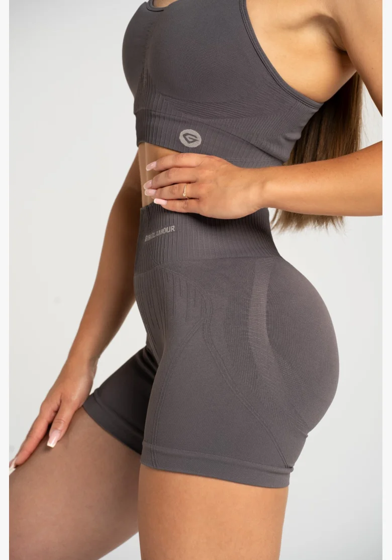 Gym Glamour Šortky push up 2.0 Dark Silver