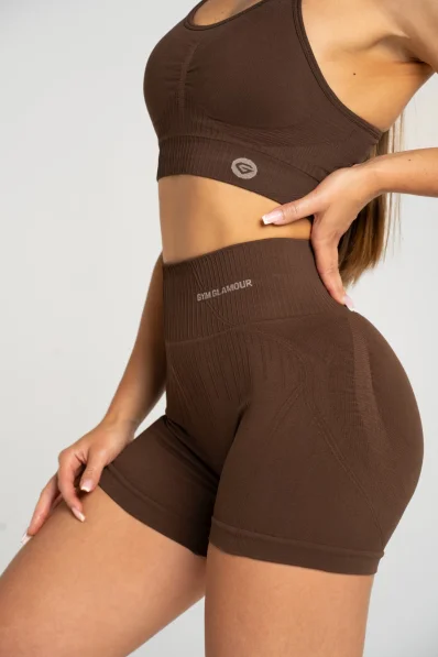 Gym Glamour Šortky push up 2.0 Dark Chocolate • NebShop
