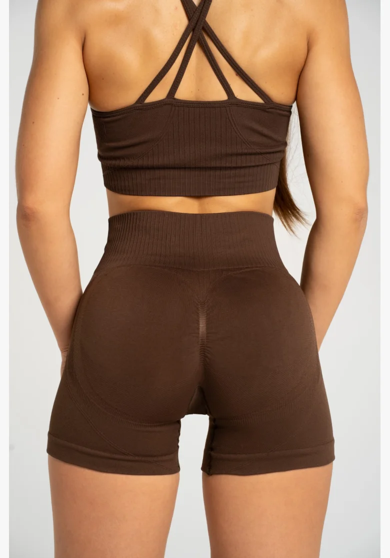 Gym Glamour Šortky push up 2.0 Dark Chocolate