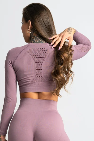 GYM GLAMOUR • Gym Glamour Crop top s dlhým rukávom Wild Rose • NebShop 2