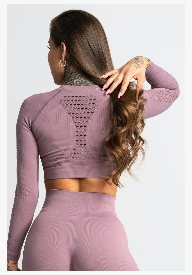 Gym Glamour Crop top s dlhým rukávom Wild Rose