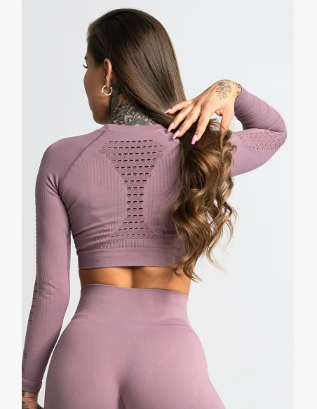 Gym Glamour Crop top s dlhým rukávom Wild Rose