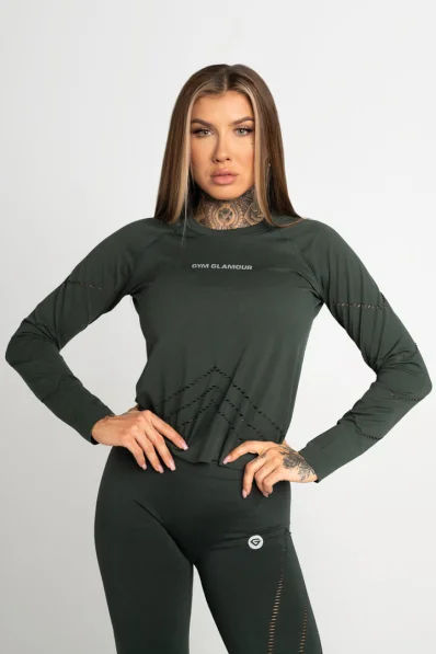 GYM GLAMOUR • Gym Glamour Top s dlhým rukávom Deep Forest • NebShop