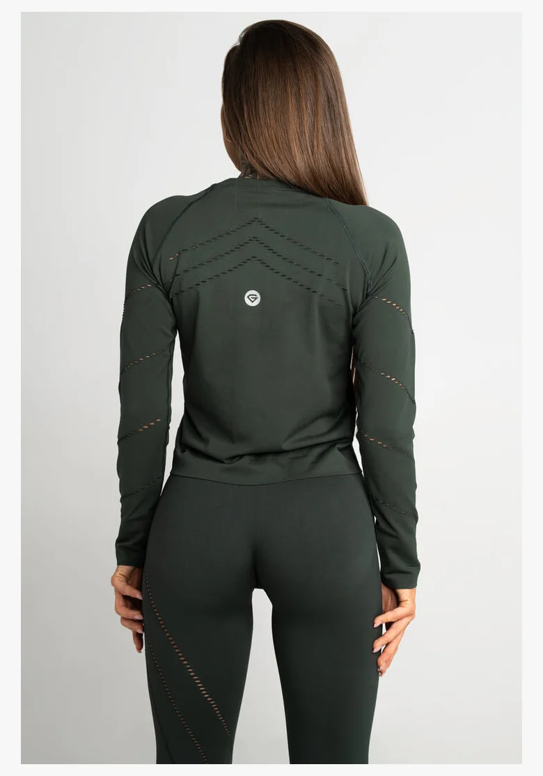 Gym Glamour Top s dlhým rukávom Deep Forest