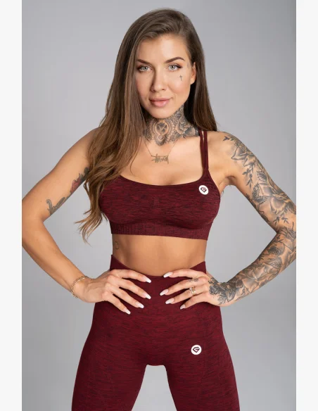 Gym Glamour Fitness podprsenka Seamless Bordo Melange