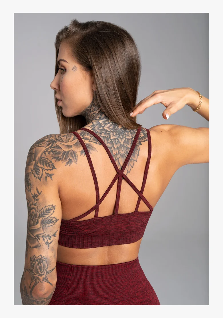 Gym Glamour Fitness podprsenka Seamless Bordo Melange