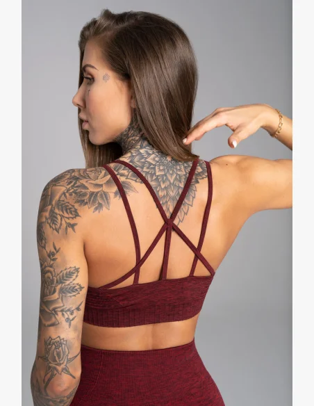 Gym Glamour Fitness podprsenka Seamless Bordo Melange