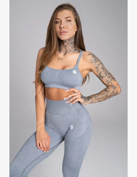 Gym Glamour Fitness podprsenka Seamless Steel Melange