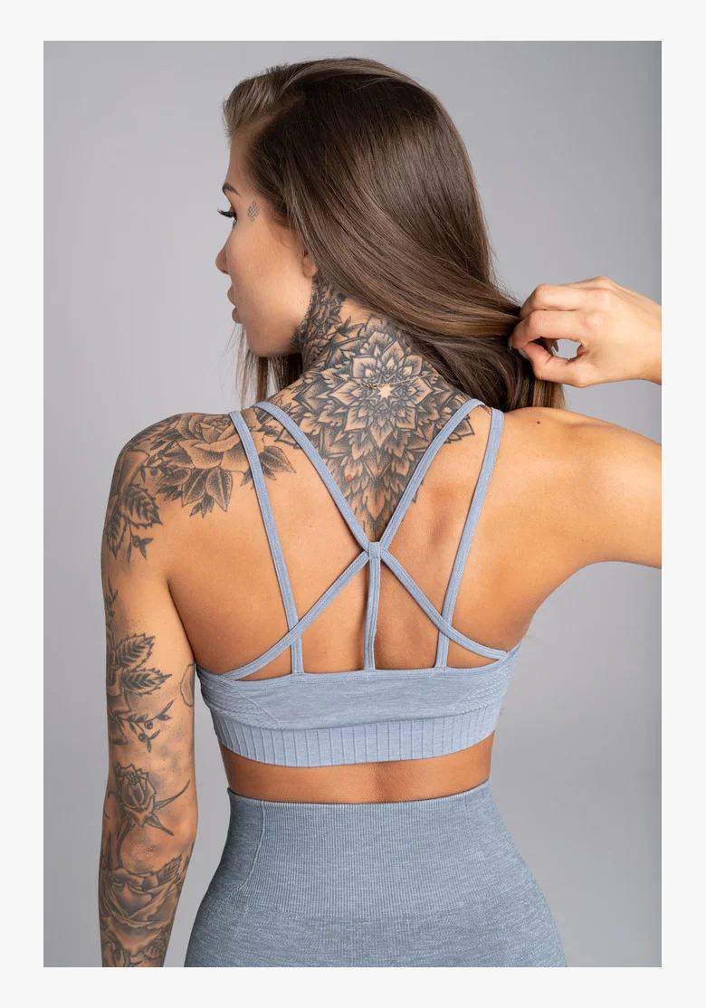 Gym Glamour Fitness podprsenka Seamless Steel Melange
