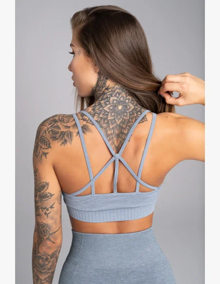 Gym Glamour Fitness podprsenka Seamless Steel Melange