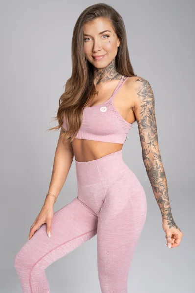 GYM GLAMOUR • Gym Glamour Fitness podprsenka Seamless Pink Melange • NebShop