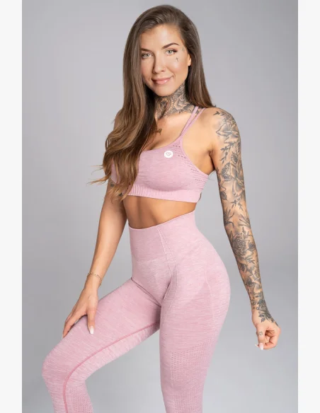 Gym Glamour Fitness podprsenka Seamless Pink Melange