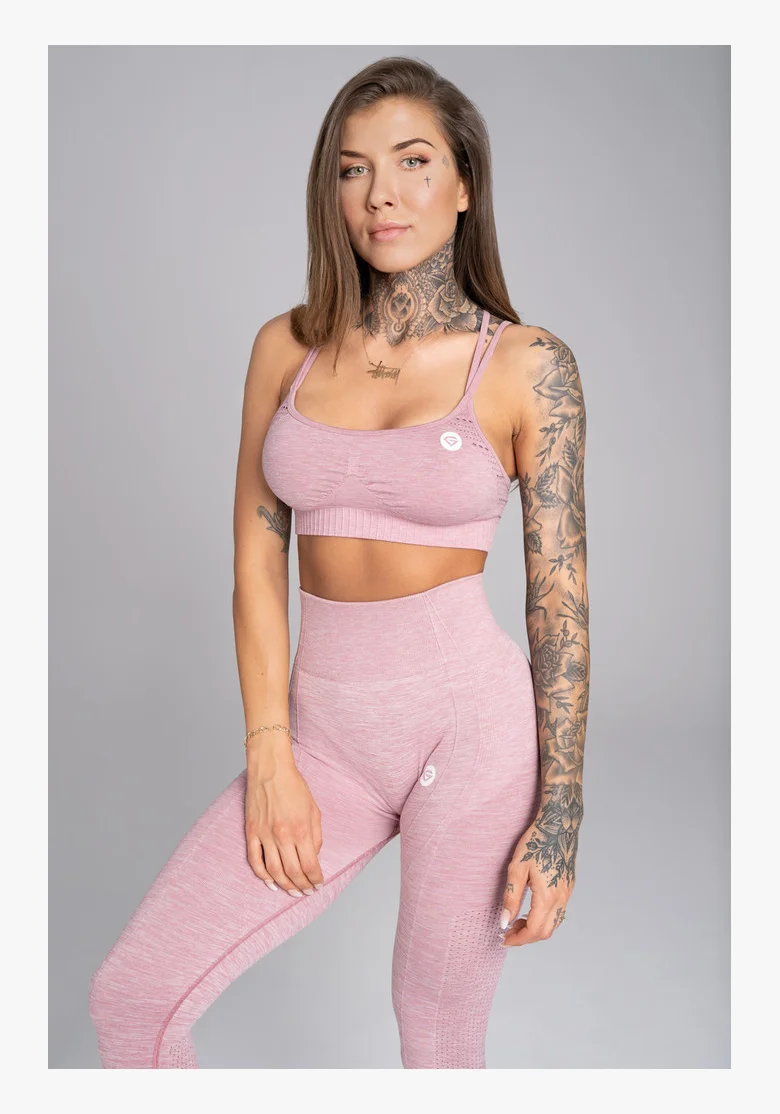 Gym Glamour Fitness podprsenka Seamless Pink Melange