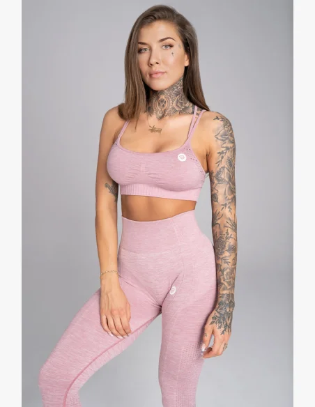 Gym Glamour Fitness podprsenka Seamless Pink Melange