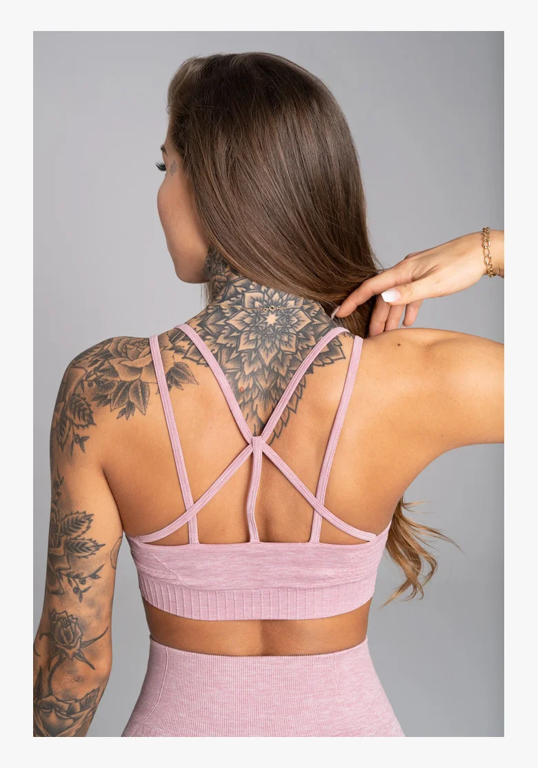 Gym Glamour Fitness podprsenka Seamless Pink Melange