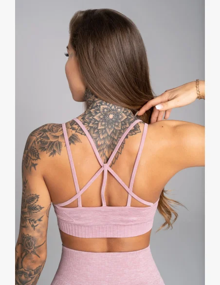 Gym Glamour Fitness podprsenka Seamless Pink Melange