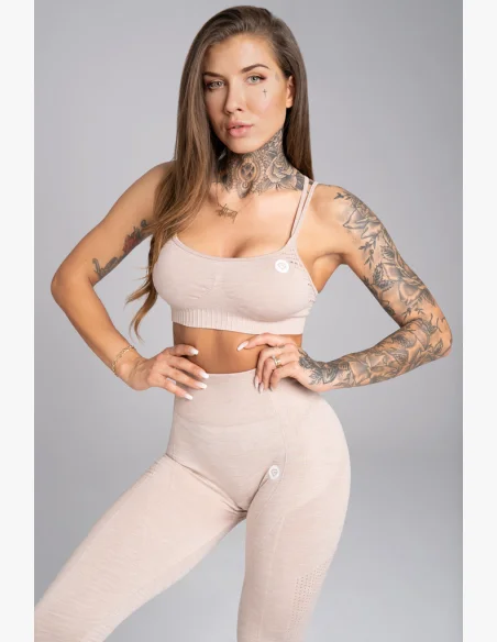 Gym Glamour Fitness podprsenka Seamless Beige Melange