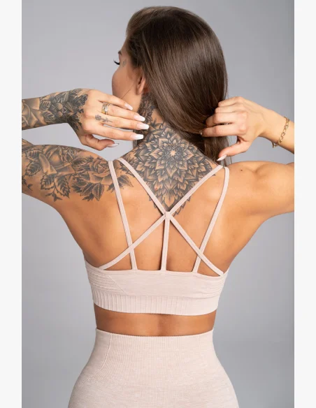 Gym Glamour Fitness podprsenka Seamless Beige Melange