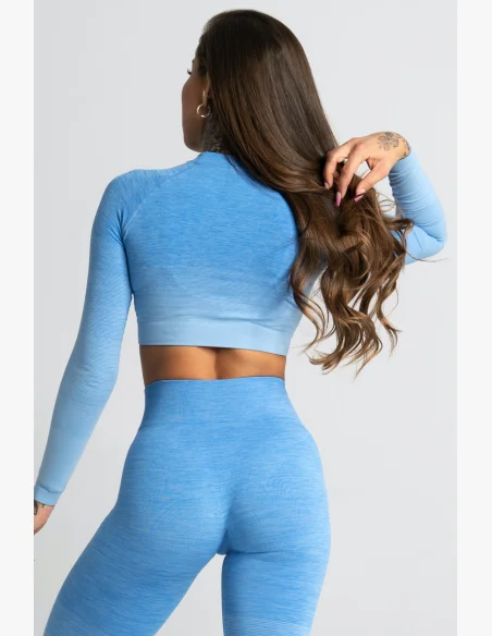 Gym Glamour Crop-Top s dlhým rukávom Blue