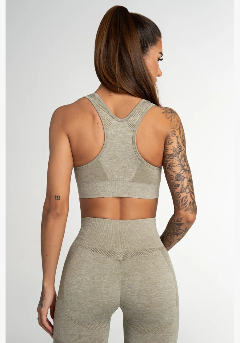 Gym Glamour Fitness podprsenka Fusion Khaki