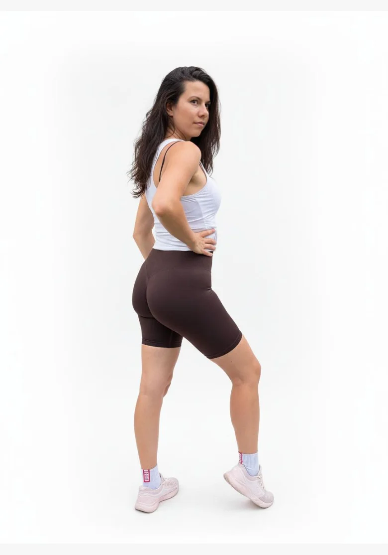 ZOMBE Push Up Šortky Bike Fit hnedé