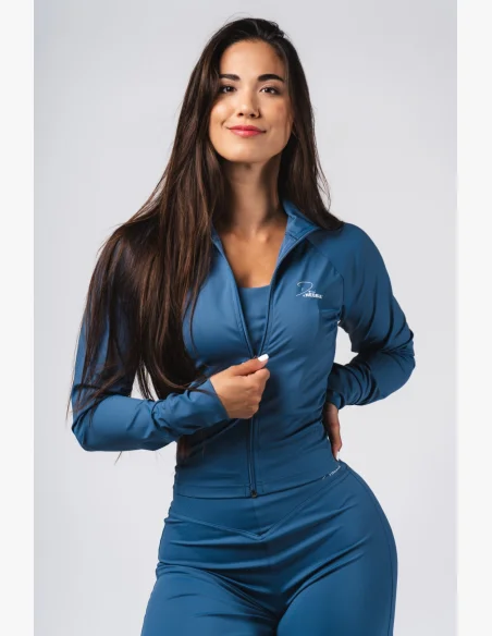 NEBBIA Deni x NEBBIA Fitness tracktop na zips modrá