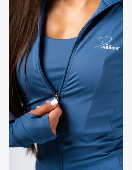 NEBBIA Deni x NEBBIA Fitness tracktop na zips modrá