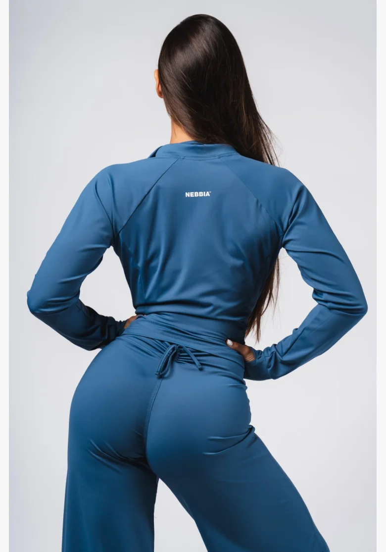 NEBBIA Deni x NEBBIA Fitness tracktop na zips modrá