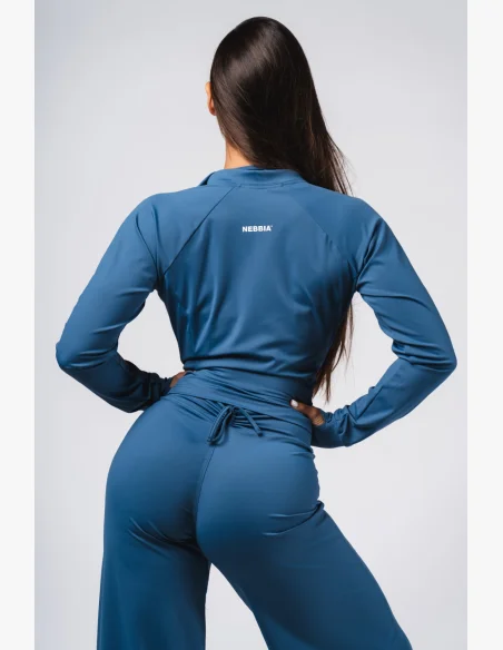 NEBBIA Deni x NEBBIA Fitness tracktop na zips modrá