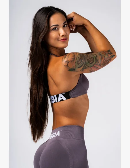 NEBBIA Bezšvová Lift-Up podprsenka Flow Seamless šedá