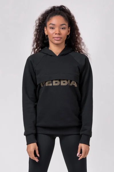 NEBBIA Gold Print šortky čierna