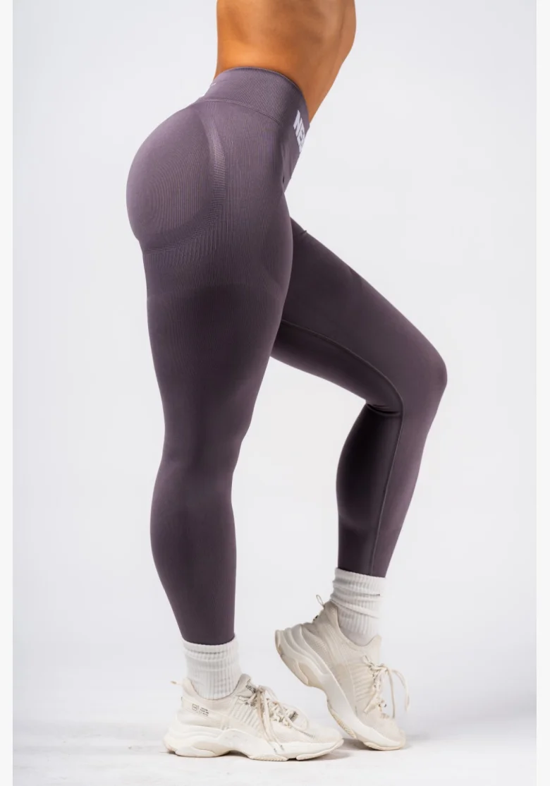 NEBBIA Bezšvové extra push-up legíny s vysokým pásom Flow Seamless šedé