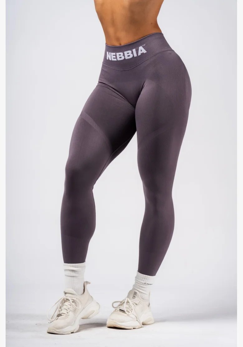 NEBBIA Bezšvové extra push-up legíny s vysokým pásom Flow Seamless šedé