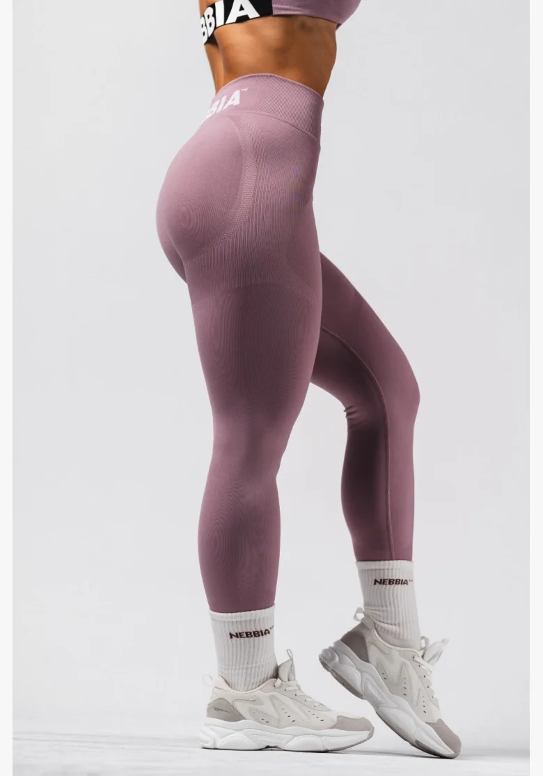 NEBBIA Bezšvové extra push-up legíny s vysokým pásom Flow Seamless ružové