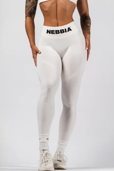 NEBBIA Bezšvové extra push-up legíny s vysokým pásom Flow Seamless krémové 2