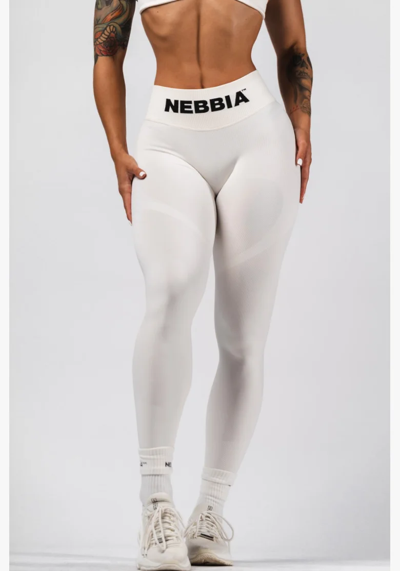 NEBBIA Bezšvové extra push-up legíny s vysokým pásom Flow Seamless krémové