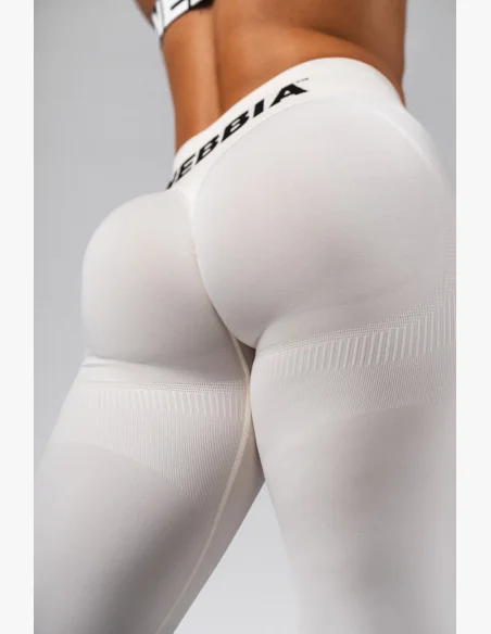 NEBBIA Bezšvové extra push-up legíny s vysokým pásom Flow Seamless krémové