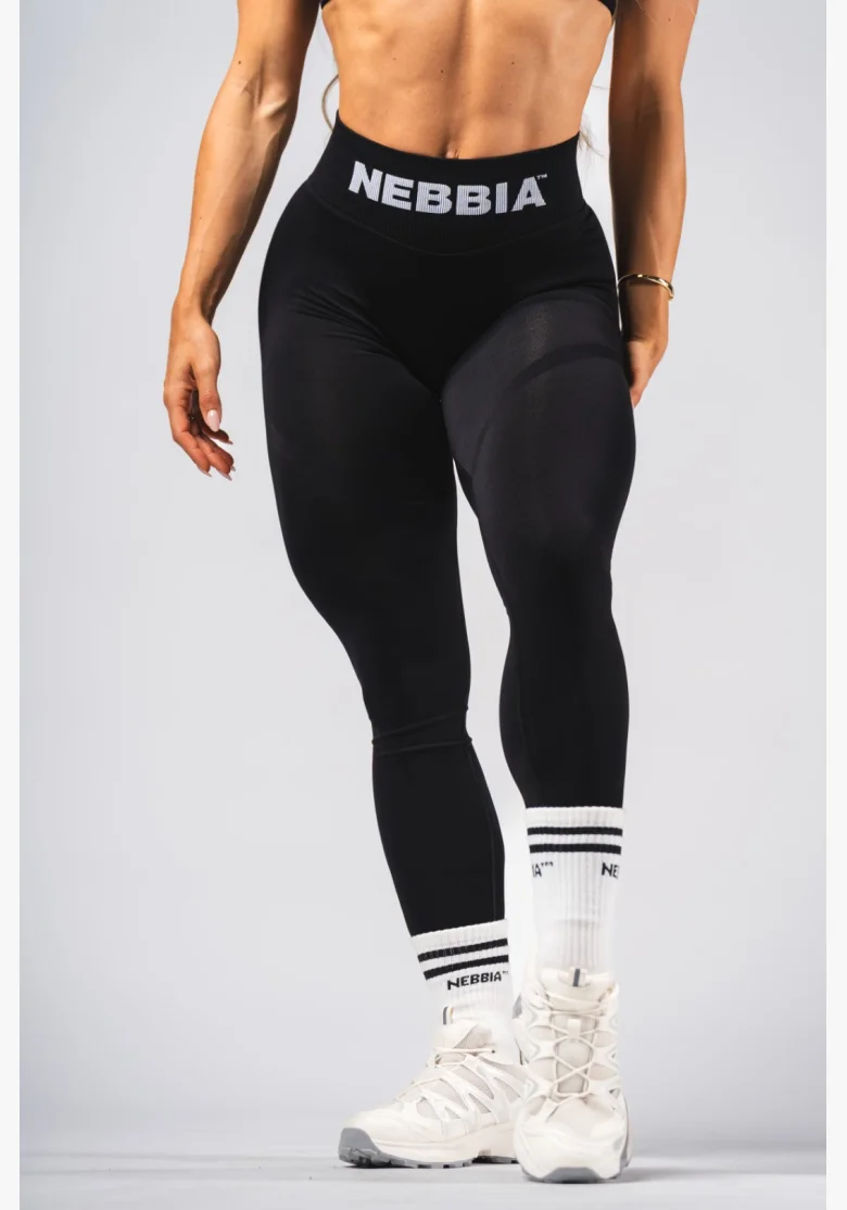 NEBBIA Bezšvové extra push-up legíny s vysokým pásom Flow Seamless čierne