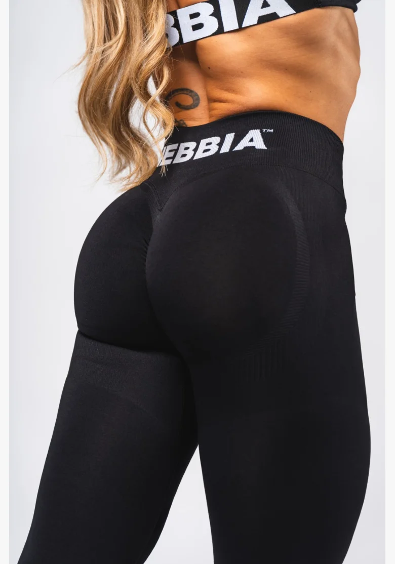 NEBBIA Bezšvové extra push-up legíny s vysokým pásom Flow Seamless čierne