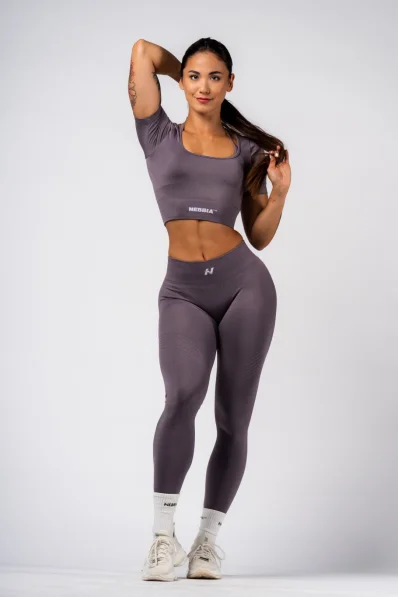 NEBBIA Tvarujúce bezšvové maximum push-up legíny FLOW SEAMLESS šedé