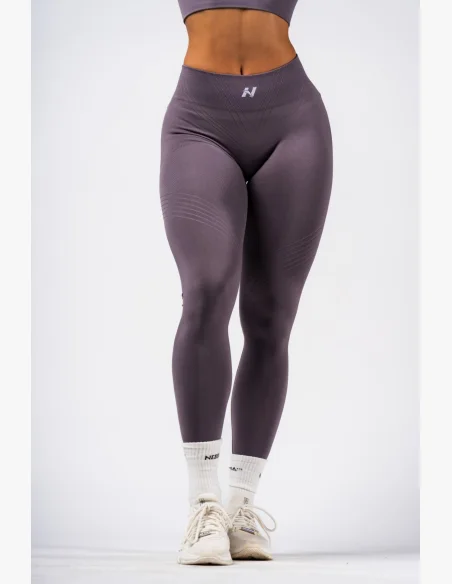 NEBBIA Tvarujúce bezšvové maximum push-up legíny FLOW SEAMLESS šedé