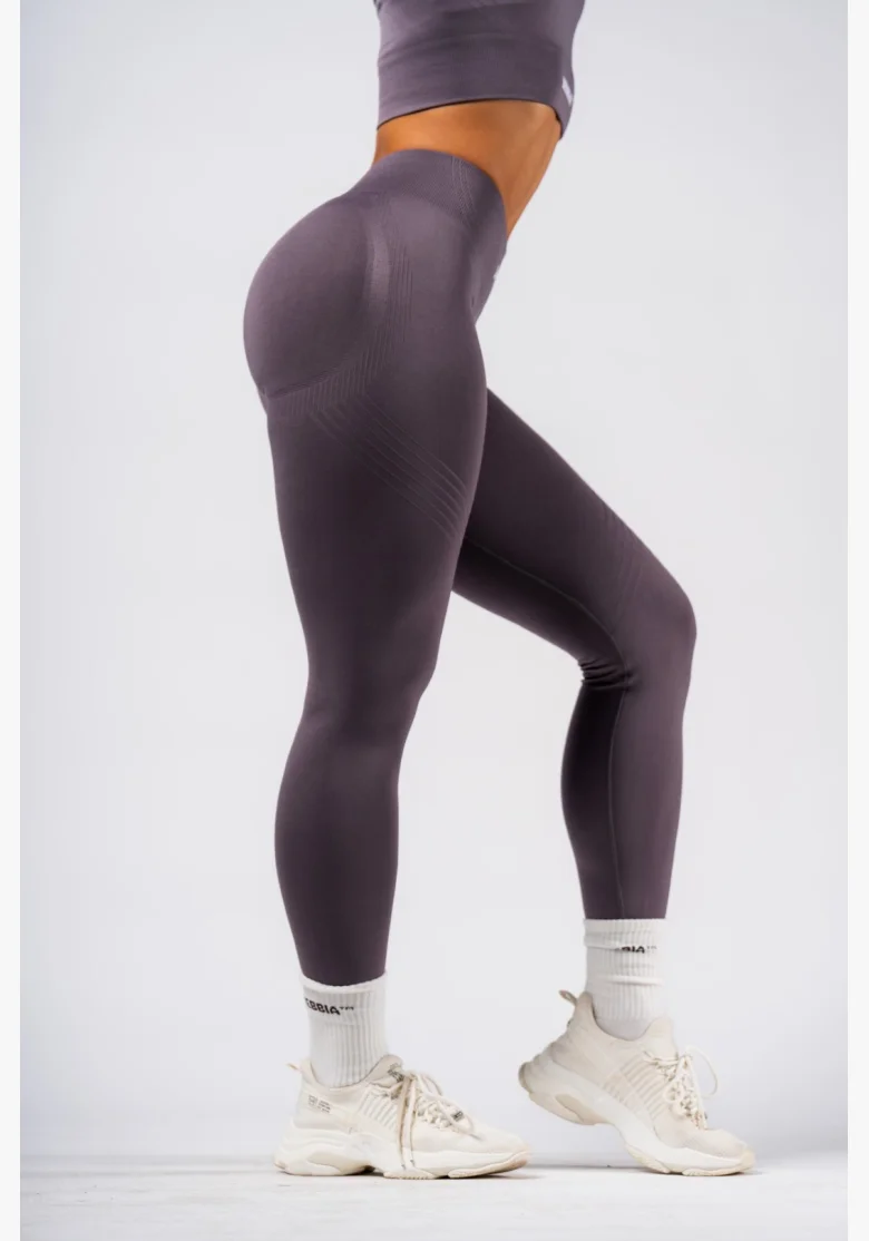 NEBBIA Tvarujúce bezšvové maximum push-up legíny FLOW SEAMLESS šedé