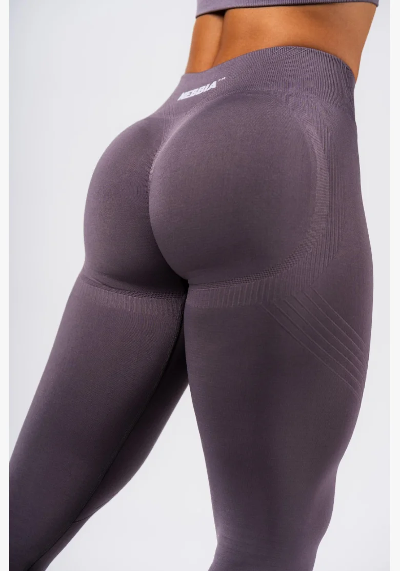NEBBIA Tvarujúce bezšvové maximum push-up legíny FLOW SEAMLESS šedé