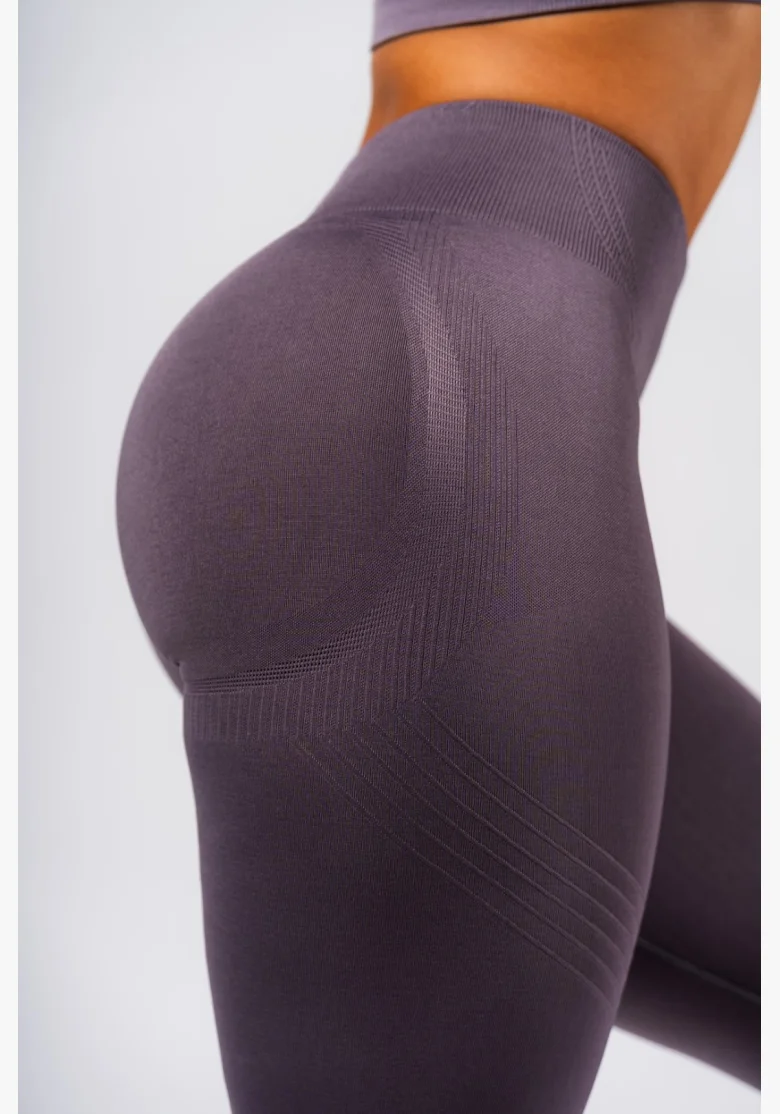 NEBBIA Tvarujúce bezšvové maximum push-up legíny FLOW SEAMLESS šedé