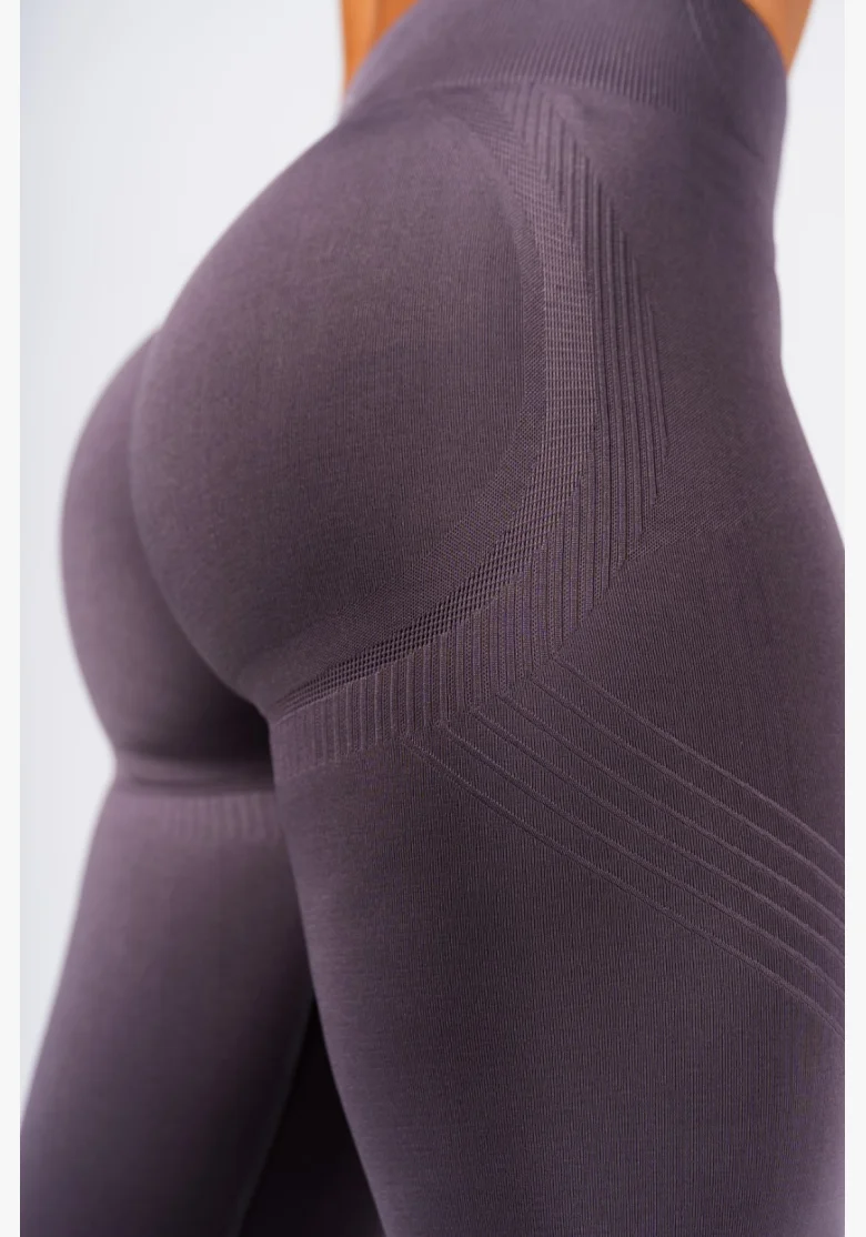 NEBBIA Tvarujúce bezšvové maximum push-up legíny FLOW SEAMLESS šedé