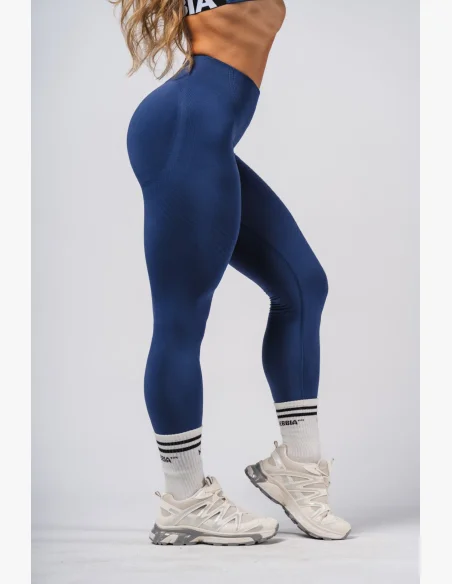 NEBBIA Tvarujúce bezšvové maximum push-up legíny FLOW SEAMLESS modré