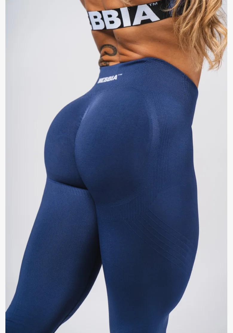 NEBBIA Tvarujúce bezšvové maximum push-up legíny FLOW SEAMLESS modré