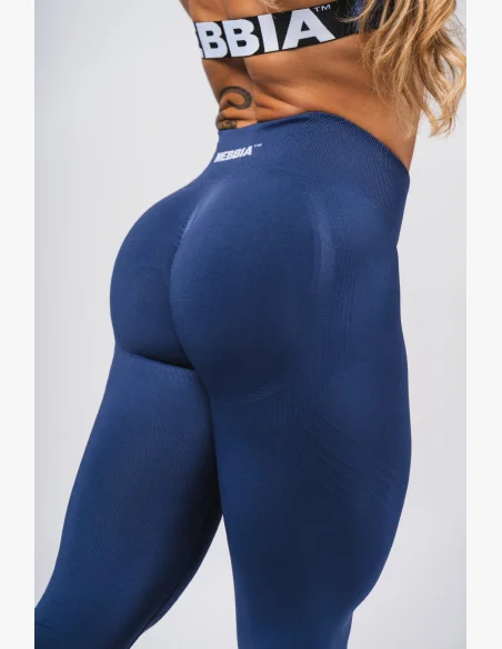 NEBBIA Tvarujúce bezšvové maximum push-up legíny FLOW SEAMLESS modré